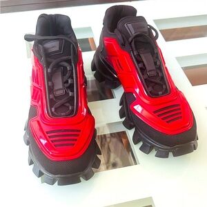 PRADA CLOUDBUST THUNDER LUX SNEAKERS SHOES RED/BLACK 2EG293 US 9 EU 42